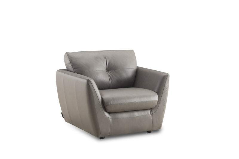 Renwick Genuine Leather Chair - Granite