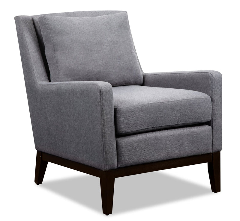 Soa Linen-Look Fabric Accent Chair - Dark Grey