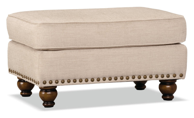 Norden Chenille Ottoman - Linen