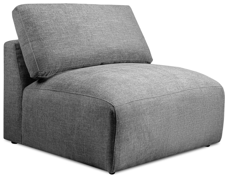Bassett Chenille Armless Chair - Charcoal