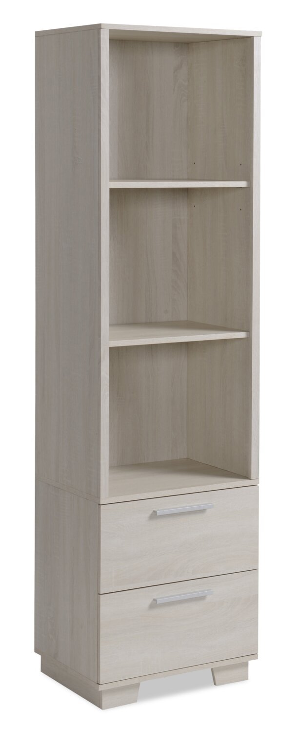 Antoni Pier - White - Contemporary style Media Shelf in White Particleboard, Metal, Medium Density Fibreboard (MDF)