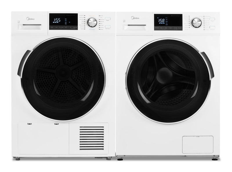 Midea 3.1 Cu. Ft. Front-Load Washer and 4.4 Cu. Ft. Ventless Heat Pump Dryer - White - MLH27N5AWWC /MLE27N5AWWC