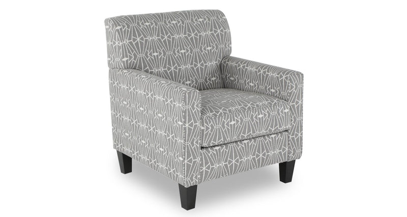 Tuva Linen-Look Fabric Accent Chair - Charcoal Emblem