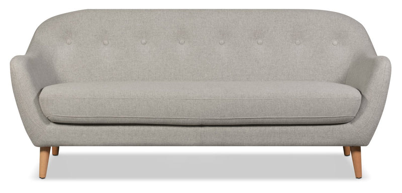 Mona Linen-Look fabric Sofa - Light Grey