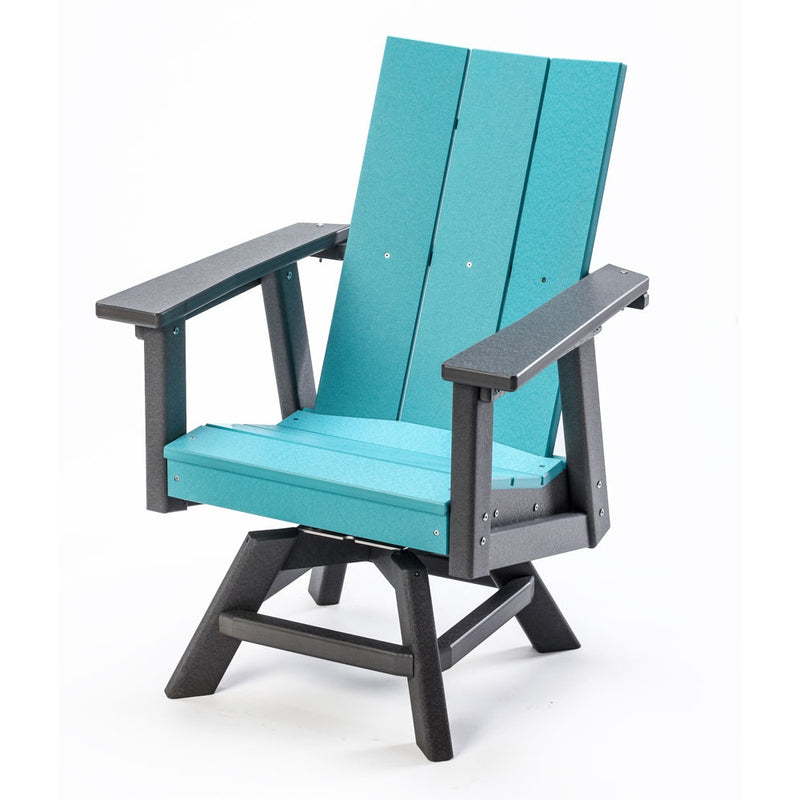 POLY LUMBER Stanhope Swivel Outdoor Dining Chair - Grey/Aruba Blue