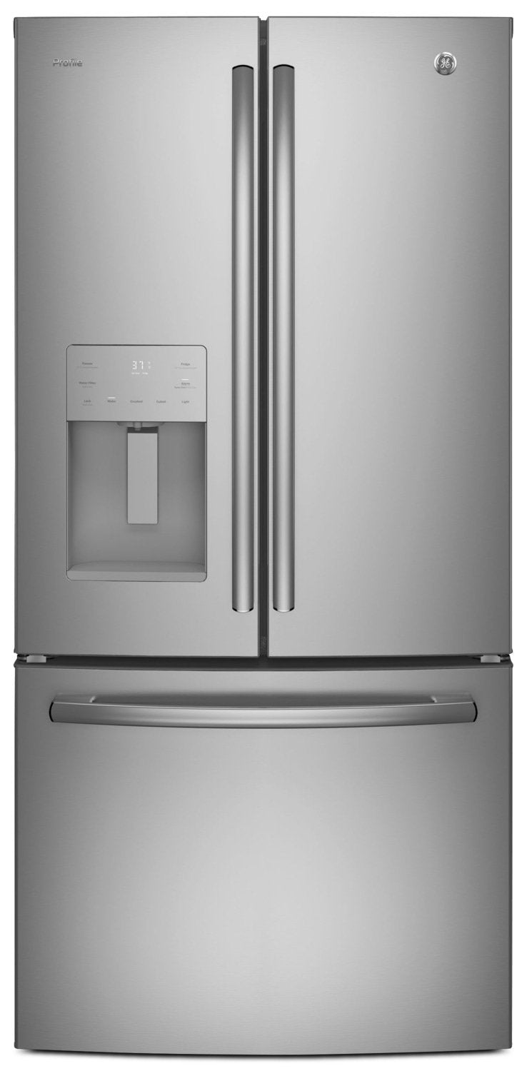 GE 23.8 Cu. Ft. French-Door Refrigerator with Space-Saving Icemaker - PFE24HGLKSS