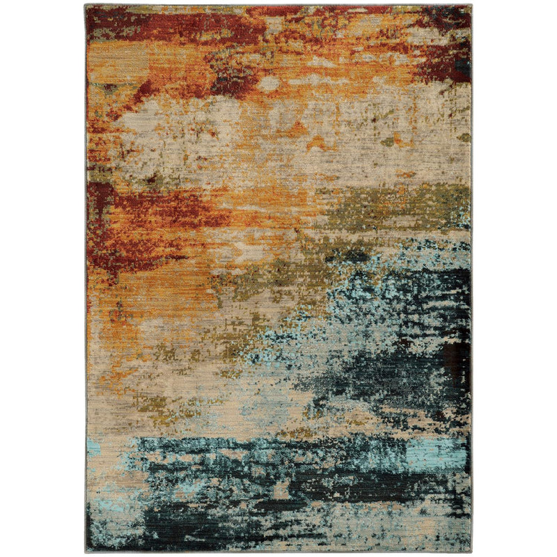 Tempe W6365AL Eroded Abstract Area Rug (6'7"X9'6")