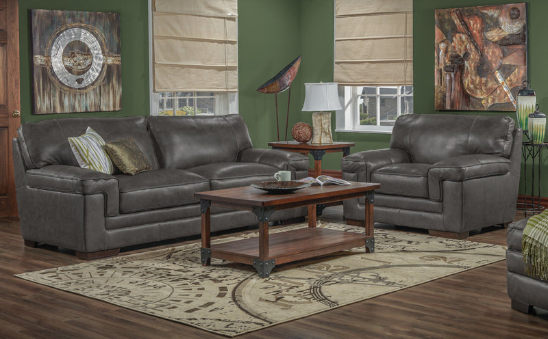 Colton Genuine Leather Sofa - Charcoal | Furniture.ca