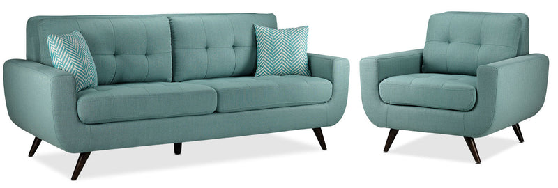 Eloise Sofa and Chair Set - Teal