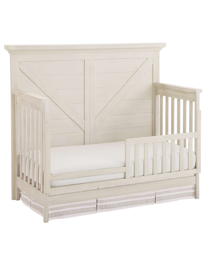 Goldberry Convertible Crib with Toddler Guard Rail Package - Brushed White