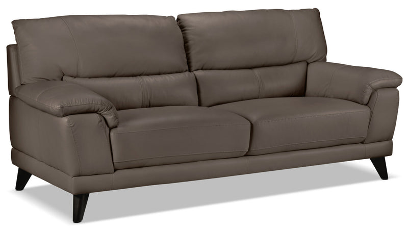 Belturbet Leather Sofa - African Grey