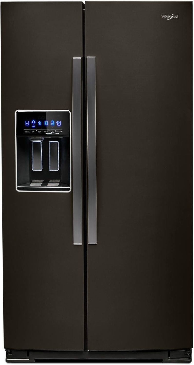 Whirlpool Black Stainless Steel Counter-Depth Side-by-Side Refrigerator (21 Cu. Ft.) - WRS571CIHV