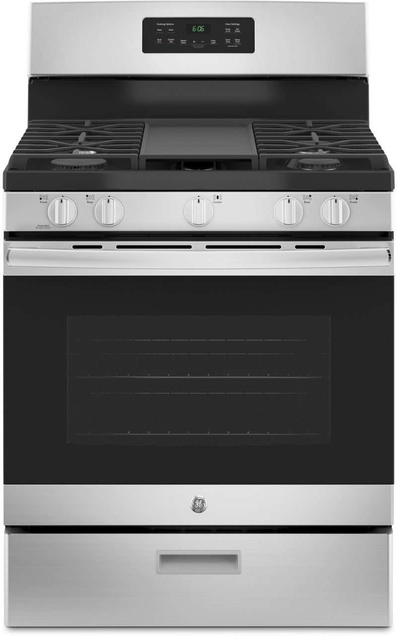 GE 5.0 Cu. Ft. Freestanding Steam-Clean Gas Range - JCGBS66SEKSS