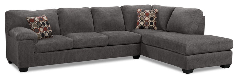 Farrow 2-Piece Chenille Right-Facing Sectional - Grey