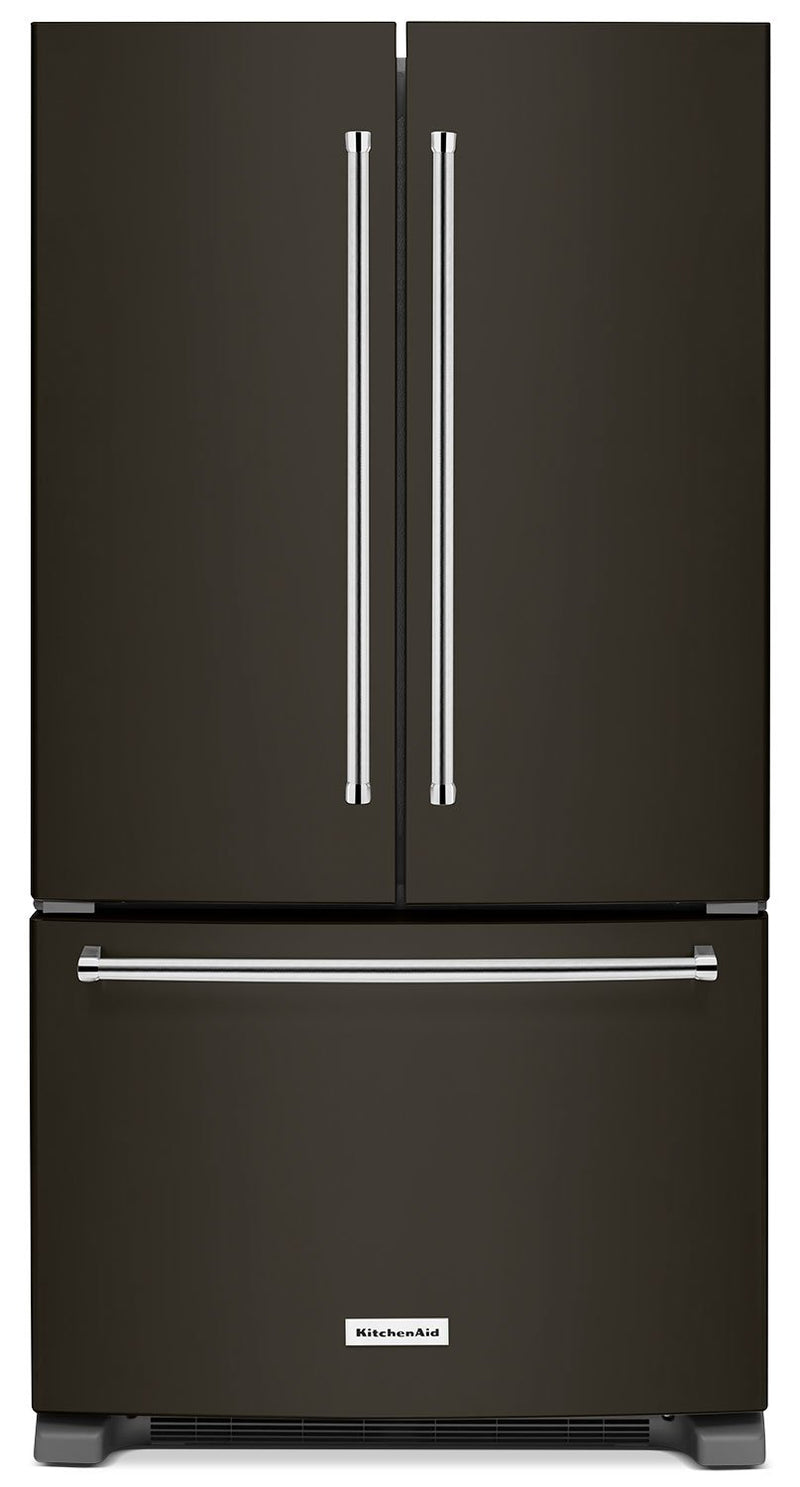 KitchenAid 20 Cu. Ft. French Door Refrigerator with Interior Dispenser - Black Stainless Steel