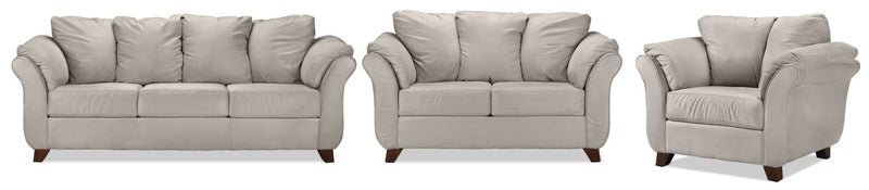 Breton Sofa, Loveseat and Chair Set - Light Grey