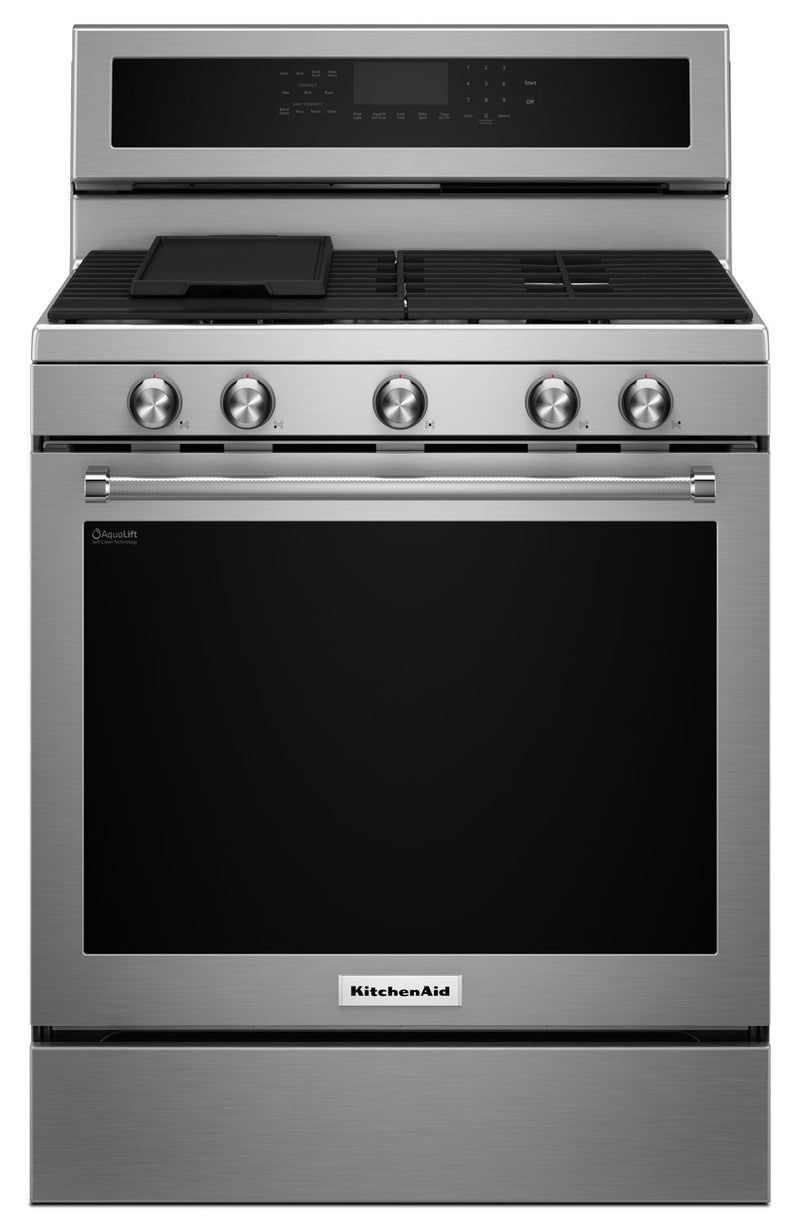 KitchenAid 5.8 Cu. Ft. Five-Burner Gas Convection Range- Stainless Steel