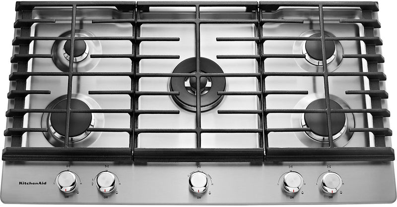 KitchenAid 36" 5- Burner Gas Cooktop - Stainless Steel