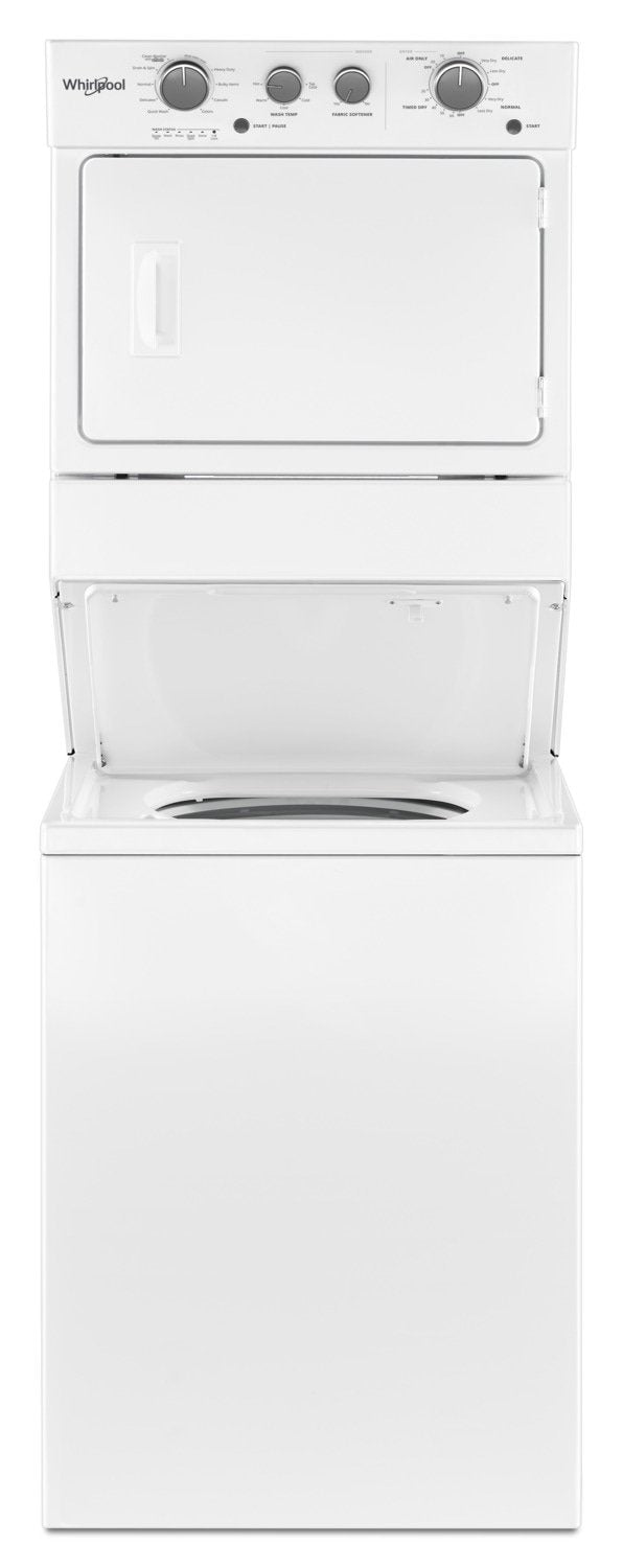 Whirlpool® 4.0 cu.ft Gas Stacked Laundry Center 9 Wash cycles and AutoDry™ - WGT4027HW