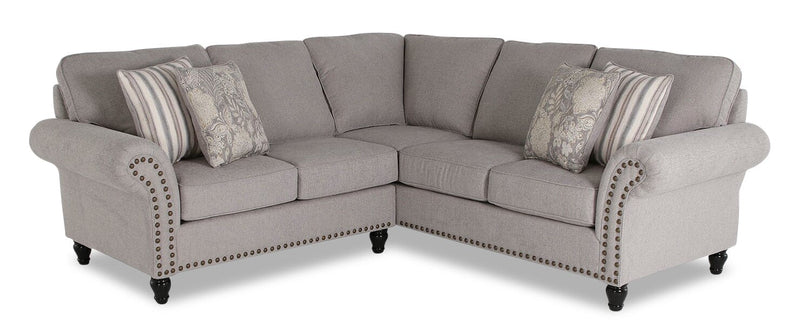 Norden 2-Piece Chenille Sectional - Grey
