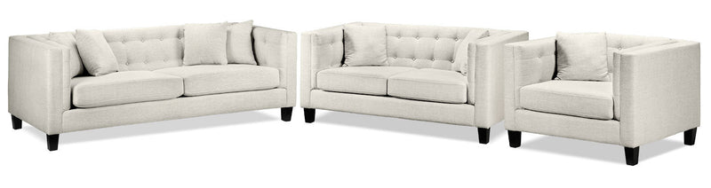 Arbor Sofa, Loveseat and Chair and a Half Set - Wheat