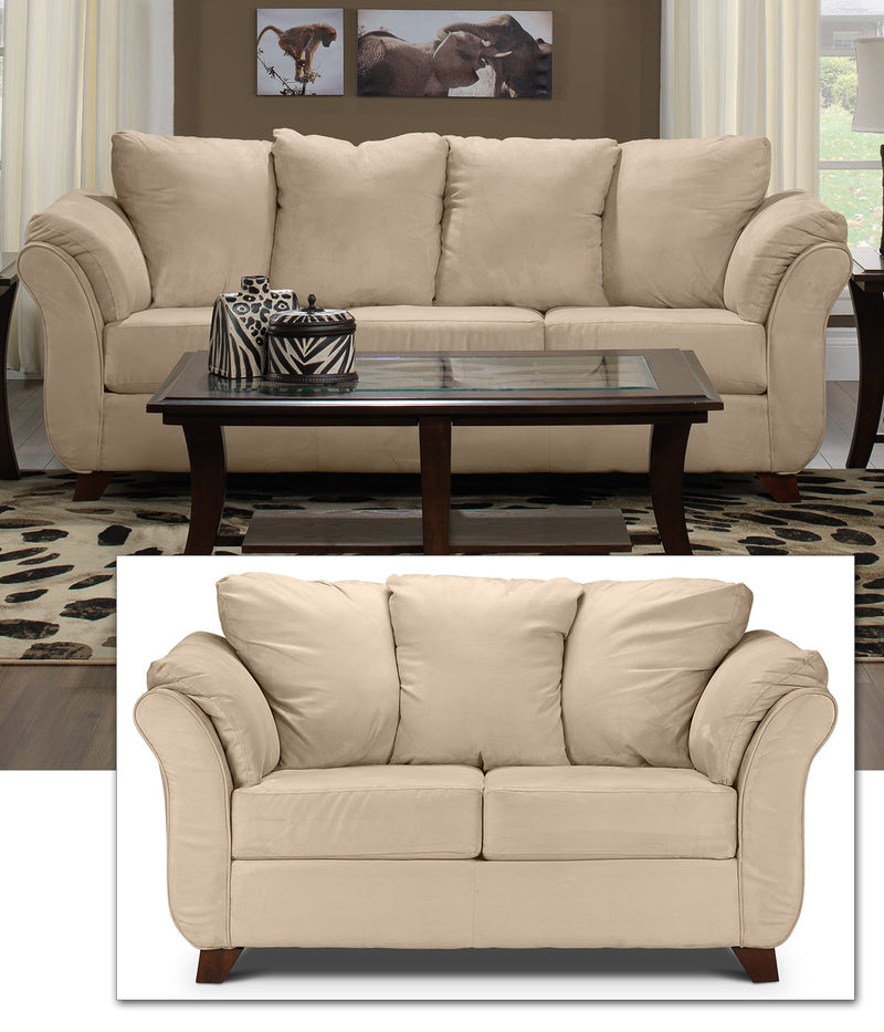 Breton Sofa and Loveseat Set - Beige