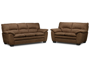 Maree Sofa and Loveseat Set - Hazelnut