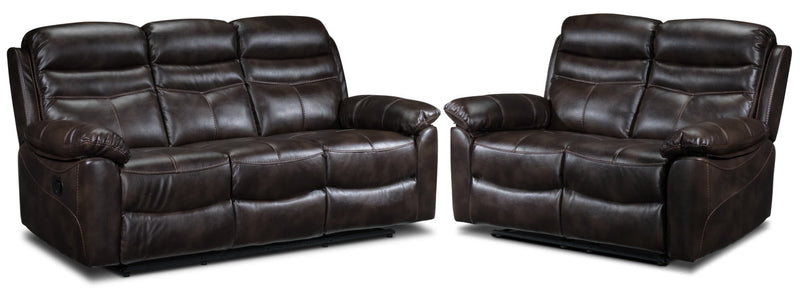 Pairle Reclining Sofa and Reclining Loveseat Set - Brown