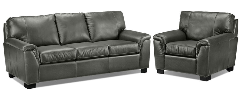 Campbell Sofa and Chair Set - Dark Grey