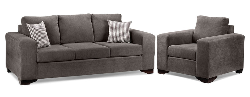 Knox Sofa and Chair Set - Grey