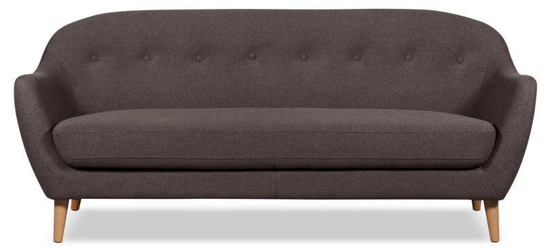 Mona Linen-Look Fabric Sofa - Dark Grey