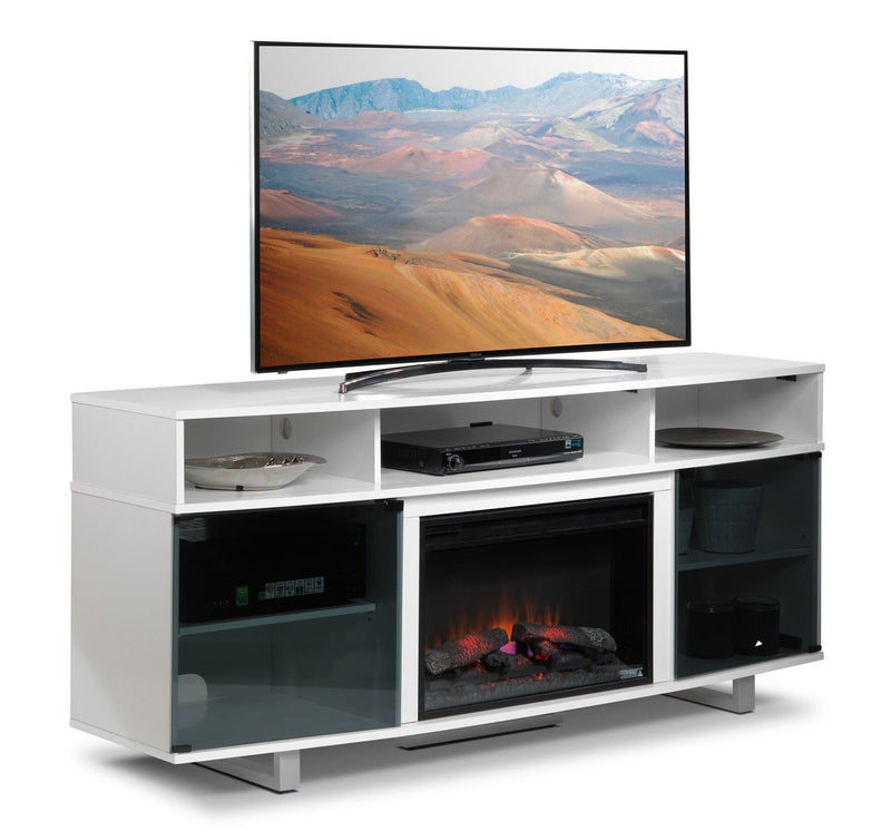 Sorenson Fireplace TV Stand - White